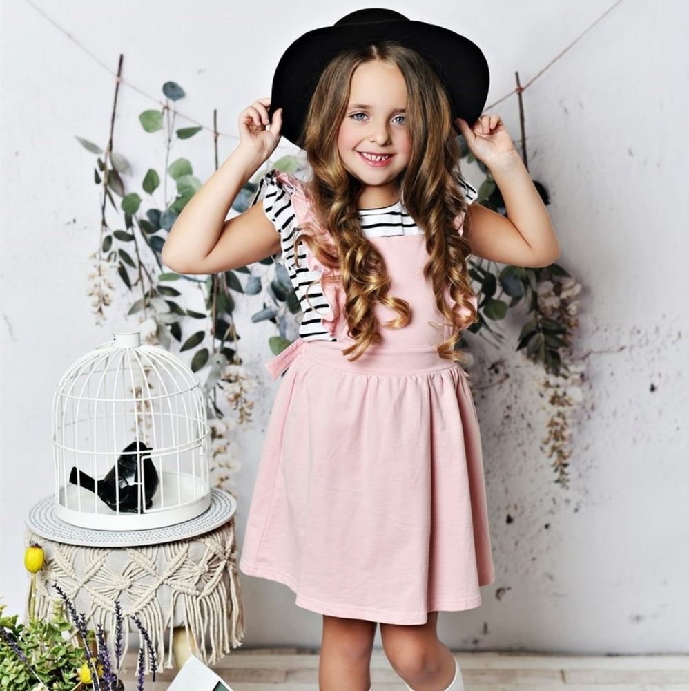 NWOT Presley Couture Softest Pinafore in Dusty Rose (2T/3T)